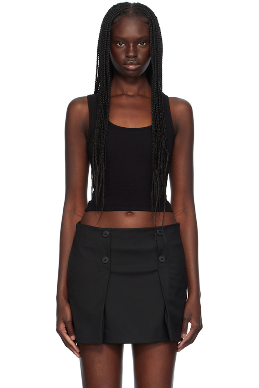 Stretch cotton ribbed jersey tank top.

· Scoop neck
· Cropped hem

Supplier color: Black