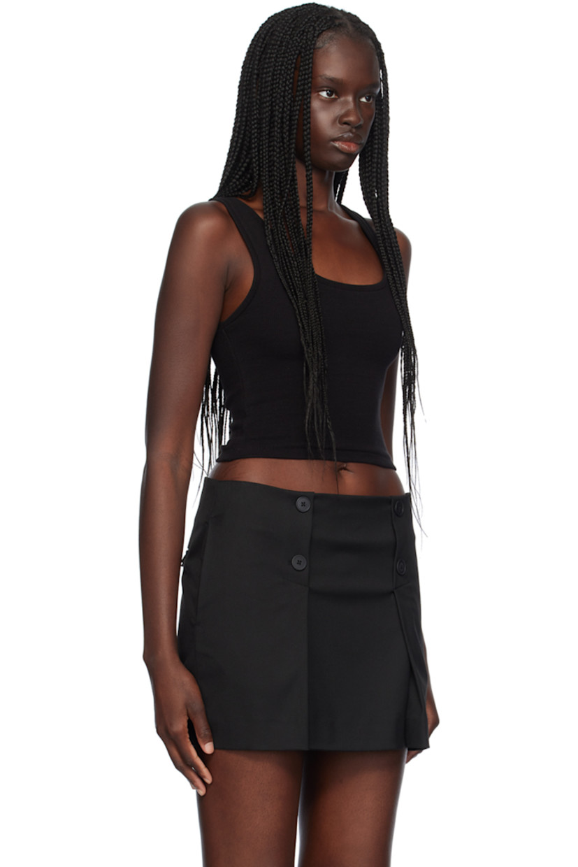 Stretch cotton ribbed jersey tank top.

· Scoop neck
· Cropped hem

Supplier color: Black