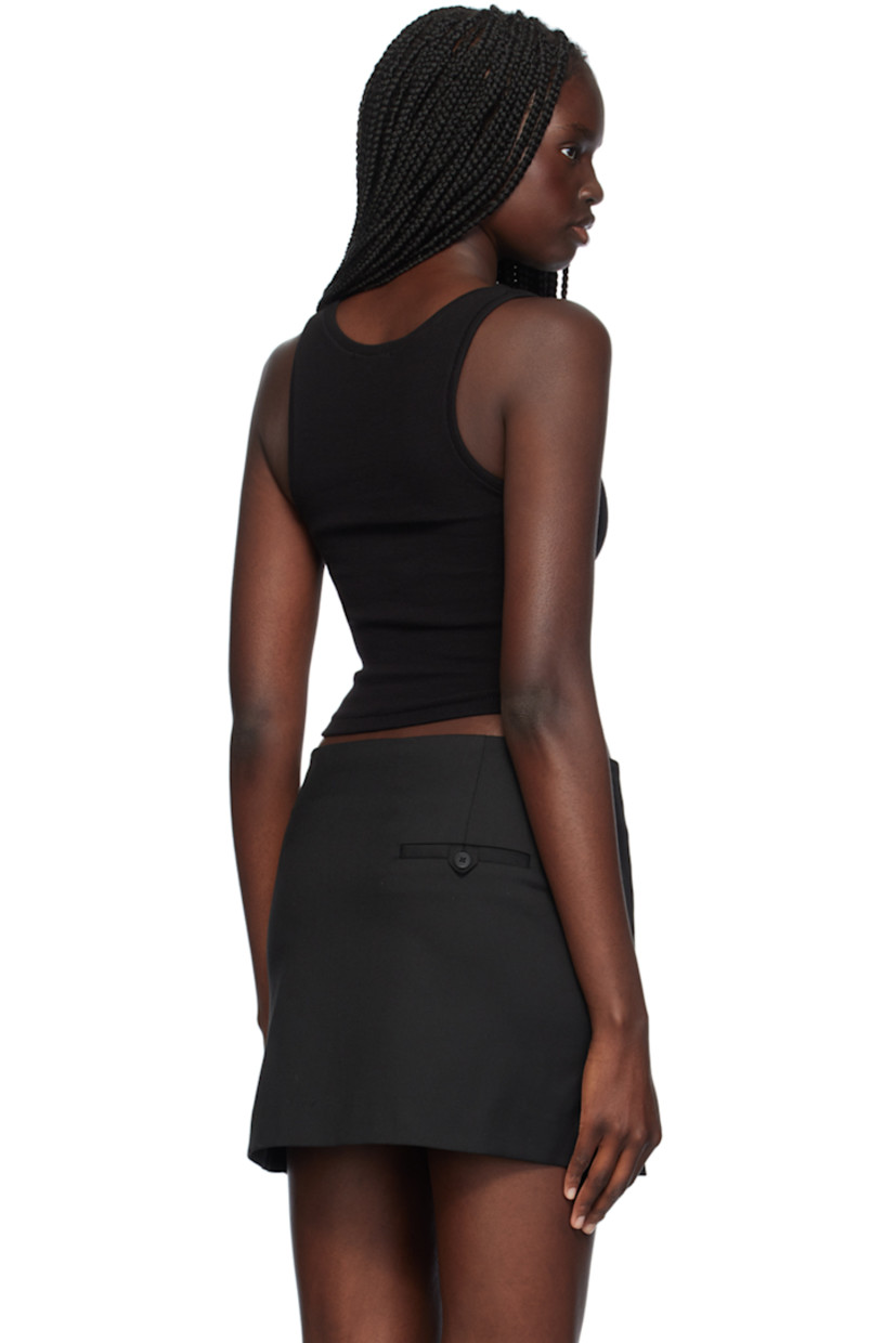 Stretch cotton ribbed jersey tank top.

· Scoop neck
· Cropped hem

Supplier color: Black