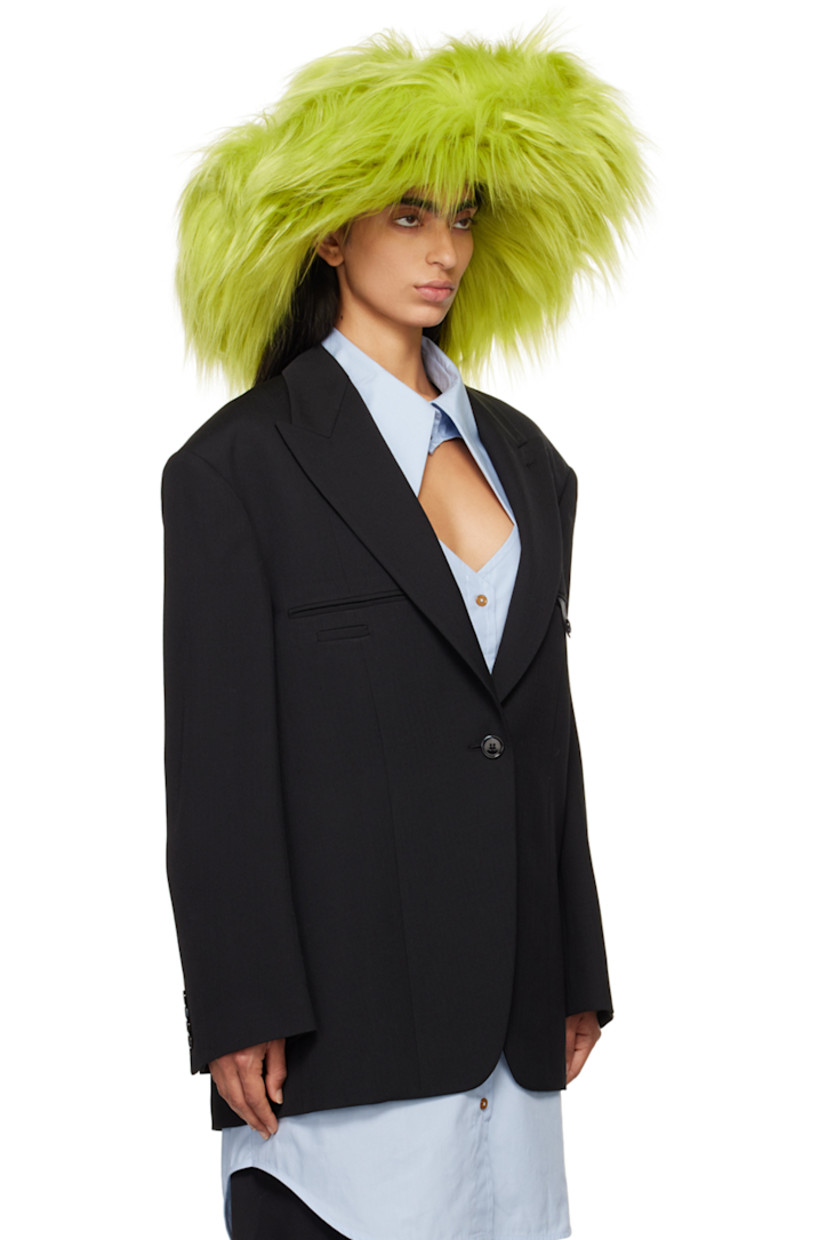 Padded faux-fur fedora in green.

· Logo embroidered at face 
· Grosgrain browband
· Cotton jersey lining

Supplier color: Green