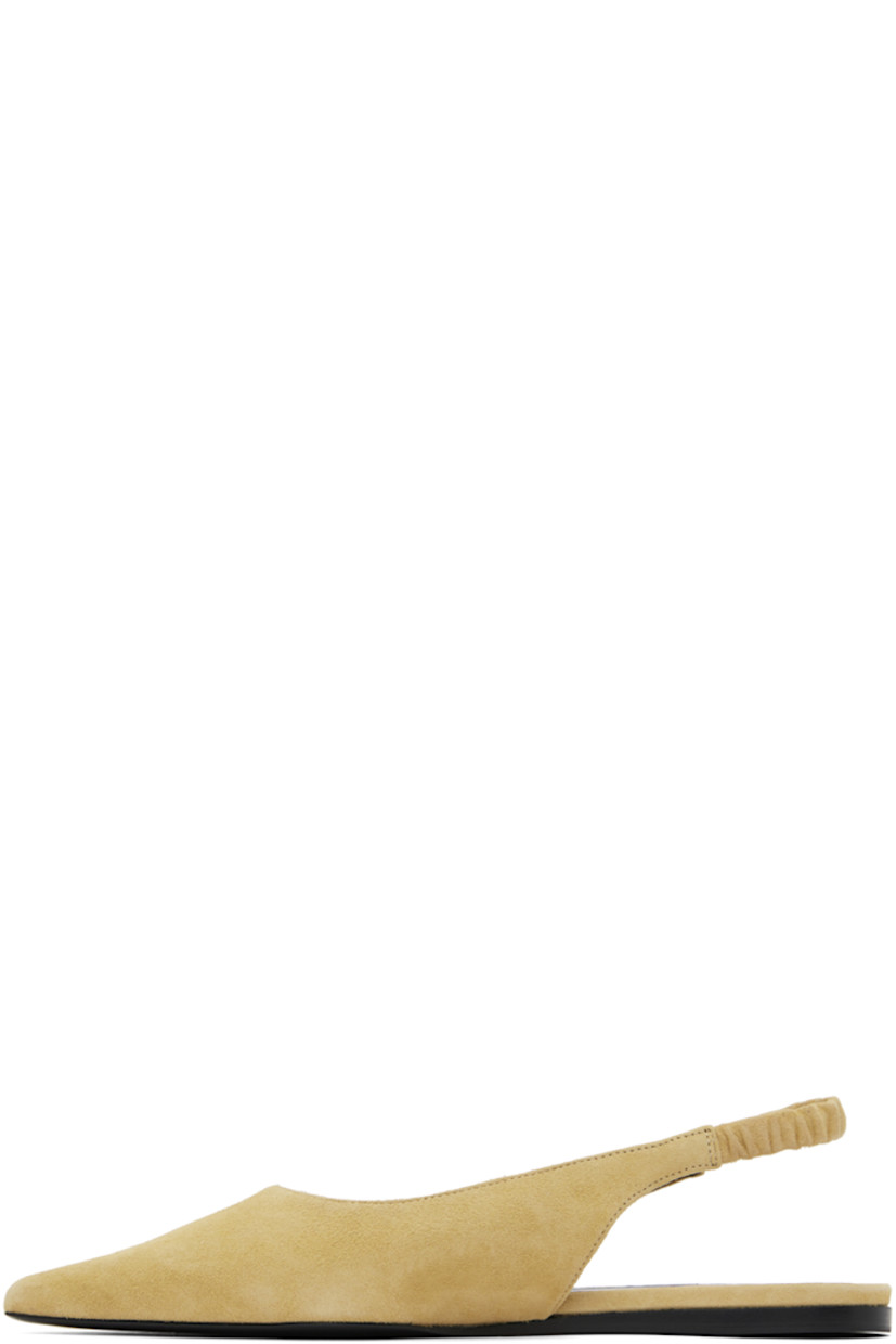 Kidskin suede ballerina flats in beige.

· Pointed toe
· Elasticized slingback strap
· Logo stamp at footbed
· Leather sole with rubber injection

Supplier color: Natural