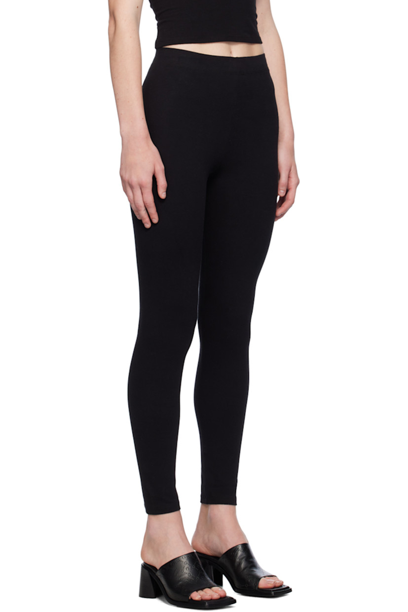 Brushed stretch cotton jersey leggings.

· High-rise
· Elasticized waistband

Supplier color: Black