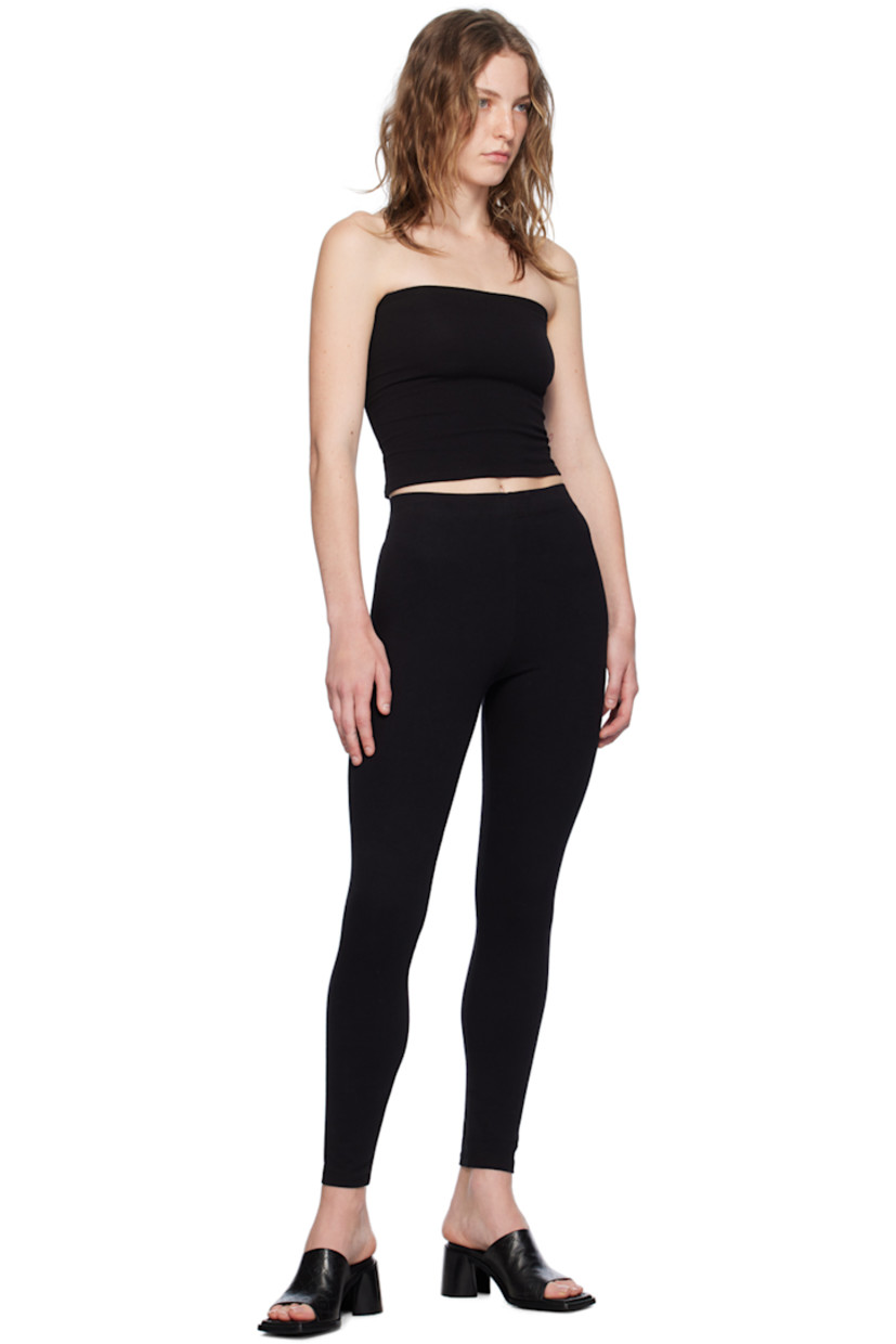 Brushed stretch cotton jersey leggings.

· High-rise
· Elasticized waistband

Supplier color: Black
