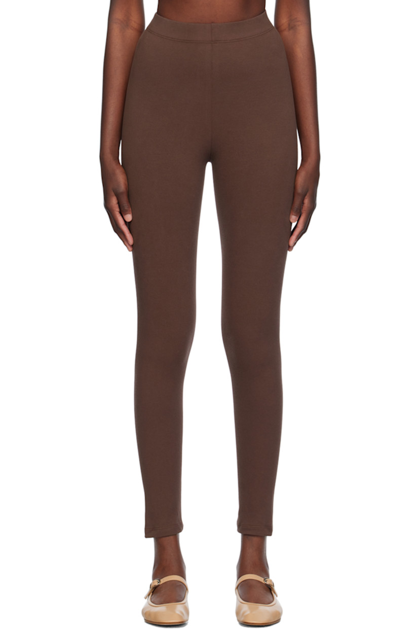 Stretch cotton jersey leggings.

· High-rise
· Elasticized waistband

Supplier color: Chocolate