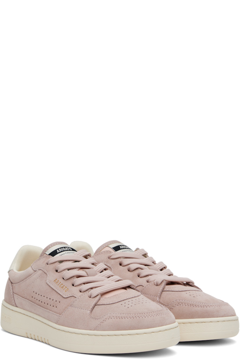 Handcrafted low-top suede sneakers in pink. 

· Perforated detailing throughout
· Lace-up closure
· Logo patch at padded canvas tongue
· Padded collar
· Logo stamp at outer side
· Logo stamp at buffed leather heel tab 
· Recycled mesh and faux-suede lining
· Logo embossed at textured rubber midsole
· Treaded rubber sole

Supplier color: Pink/Beige