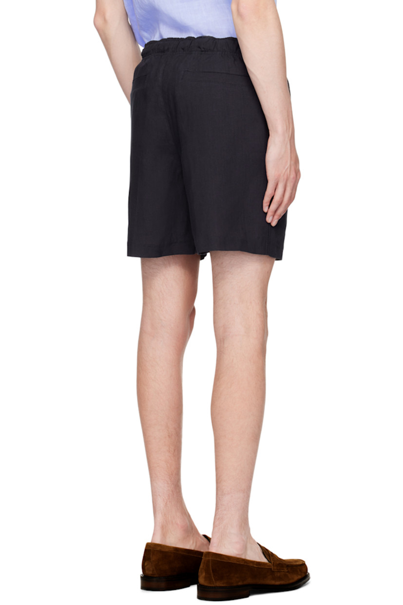Relaxed-fit linen hopsack shorts.

· Drawstring at elasticized waistband
· Four-pocket styling
· Zip-fly

Supplier color: Night iris
