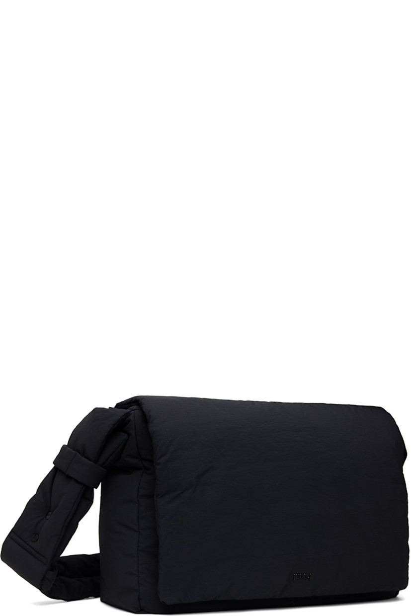 Padded nylon taffeta shoulder bag in black.

· Adjustable shoulder strap
· Logo hardware at magnetic flap
· Zip pocket at interior
· Twill lining
· H11" x W15" x D6"

Supplier color: Black