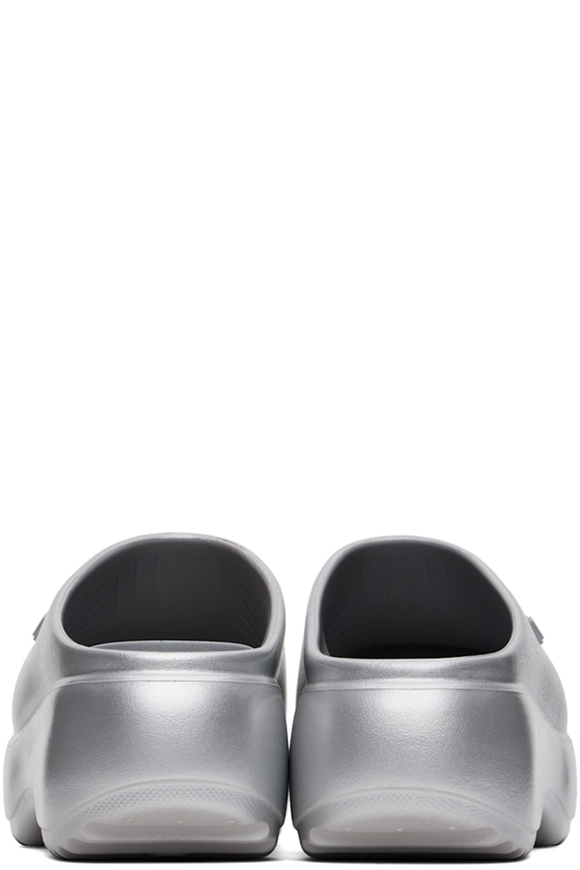 Slip-on lightweight EVA rubber loafers in silver-tone. 

· Rubberized logo patch at outer side
· Logo embossed at footbed
· Covered platform rubber midsole
· Treaded rubber sole
· Platform: H2.5"

Supplier color: Gray