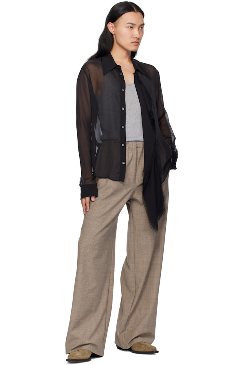 Stretch wool- and recycled polyester-blend canvas trousers.

· Elasticized waistband
· Two-pocket styling
· Mock-fly

Supplier color: Beige