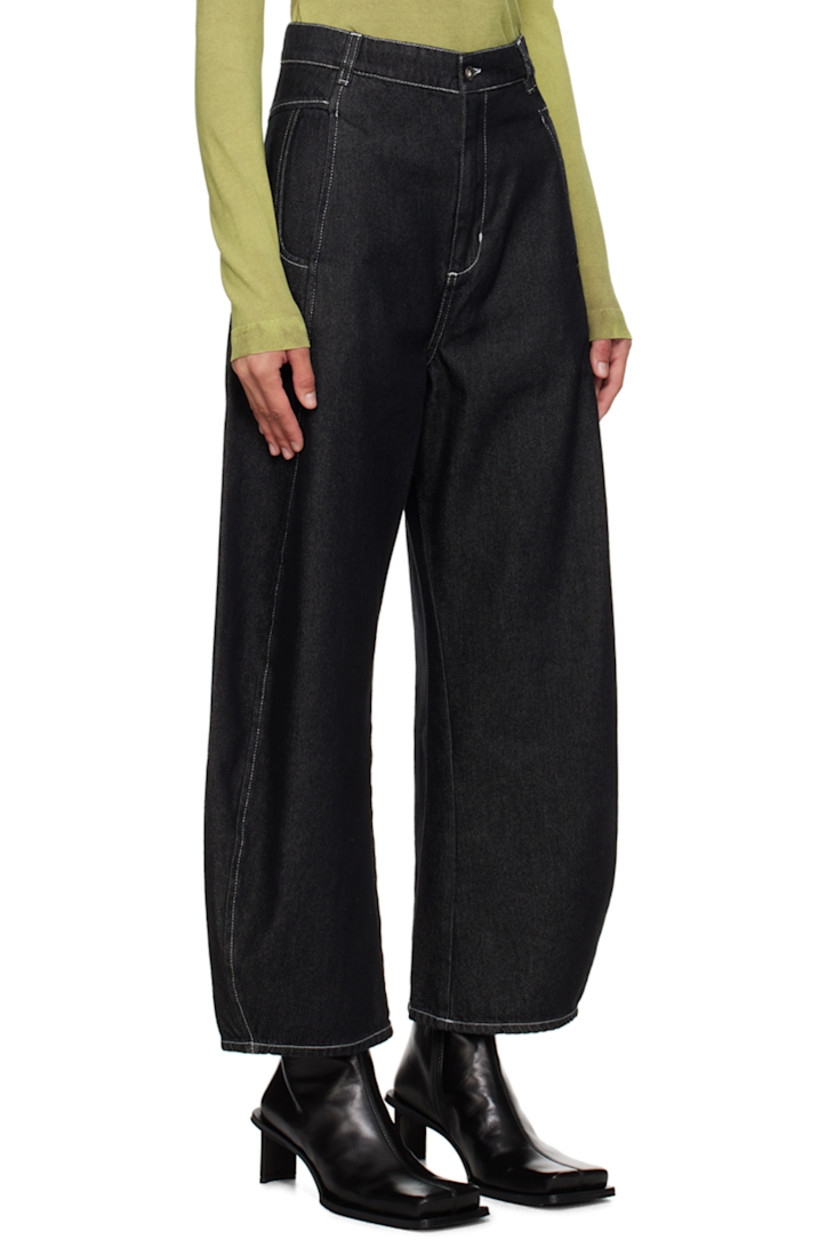 Non-stretch recycled pre-consumer cotton-blend broken twill jeans.

· Belt loops
· Four-pocket styling
· Zip-fly
· Curved outseams
· Logo-engraved silver-tone hardware
· Contrast stitching in white

Supplier color: Dark denim