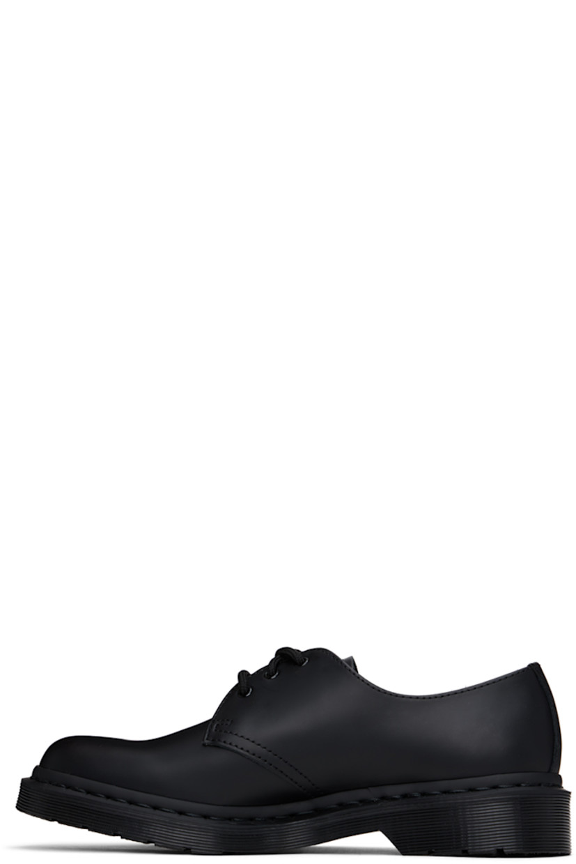 Polished leather derbys in black.

· Lace-up closure
· Buffed leather lining
· Heat-sealed Goodyear welt
· Treaded Air Cushion rubber sole

Supplier color: Black smooth