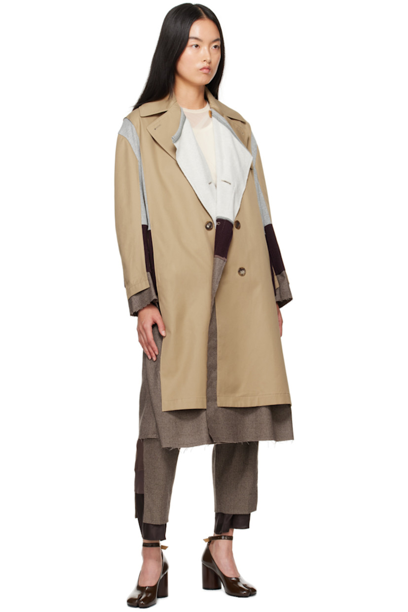 Wool-blend twill trousers. Houndstooth pattern throughout. 

· Paneled construction
· Belt loops
· Four-pocket styling
· Zip-fly
· Pleats at front
· Exposed lining at cuffs
· Rib knit panel at outseams
· Full satin lining

Supplier color: Brown