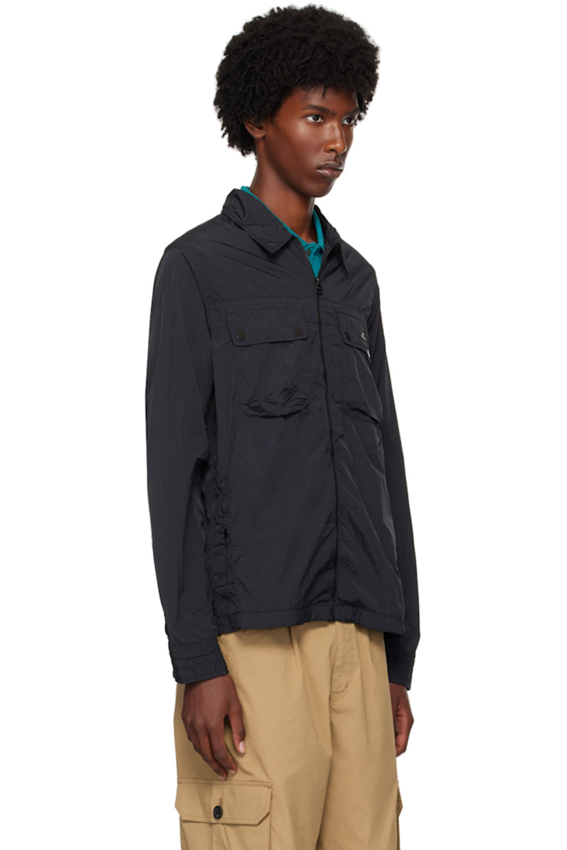 Recycled nylon taffeta jacket.

· Stand collar
· Zip closure 
· Flap and welt pockets at front
· Logo patch embroidered at chest 
· Press stud closure at barrel cuffs

Supplier color: Blacks