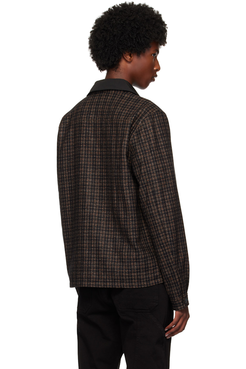 Wool-blend tweed jacket. Check pattern throughout.

· Stand collar
· Zip closure
· Zip pocket at chest
· Welt pockets
· Single-button barrel cuffs
· Welt pocket at interior
· Full sateen lining

Supplier color: Blacks