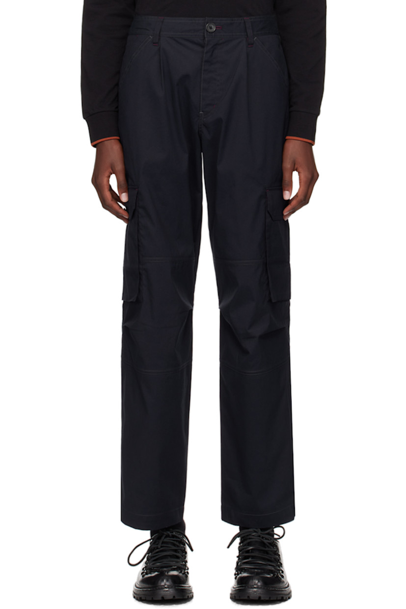 Stretch cotton-blend poplin cargo pants. 

· Belt loops
· Five-pocket styling
· Zip-fly
· Cargo pocket at outseams
· Logo patch at back 
· Contrast stitching in gray and red 

Supplier color: Blues