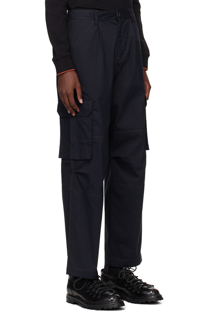 Stretch cotton-blend poplin cargo pants. 

· Belt loops
· Five-pocket styling
· Zip-fly
· Cargo pocket at outseams
· Logo patch at back 
· Contrast stitching in gray and red 

Supplier color: Blues
