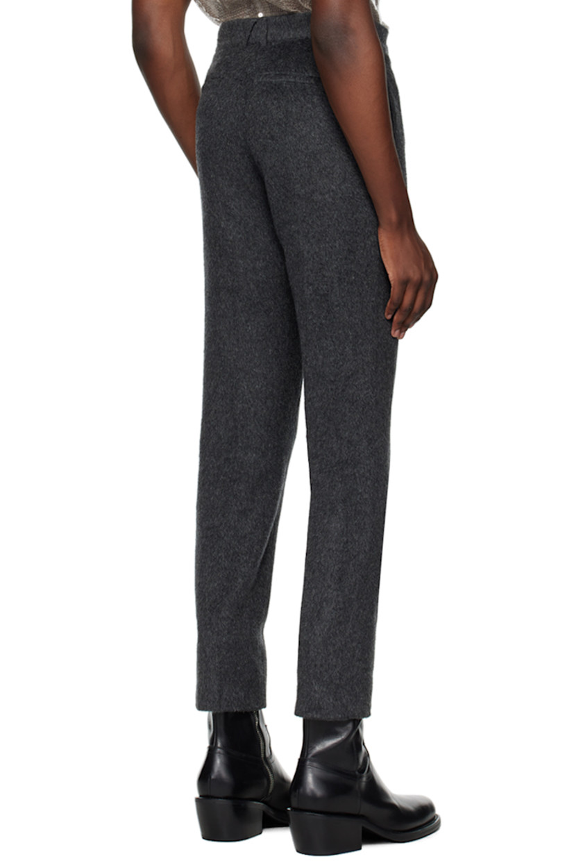Brushed knit wool-blend trousers.

· Belt loops
· Four-pocket styling
· Button-fly
· Creased legs

Supplier color: Grigio antracite
