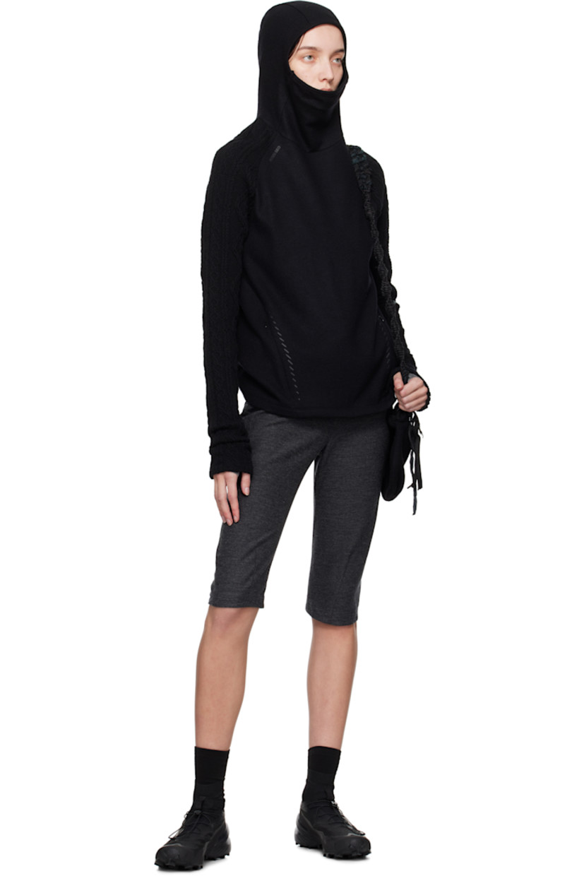 Cotton- and wool-blend twill trousers. Darts throughout. 

· Graphic charms at detachable zip pouch 
· Two-pocket styling 
· Cropped legs
· Zip closure at outseam 
· Twisted outseams 
· Belt loop at back waist 
· Zip pocket at back 

Supplier color: Grey
