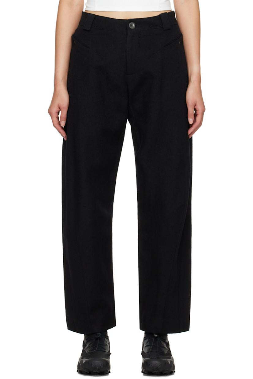 Wool- and linen-blend twill trousers. Knotted accents throughout. 

· Belt loops
· Two-pocket styling 
· Zip-fly 
· Twisted inseams and outseams

Supplier color: Black