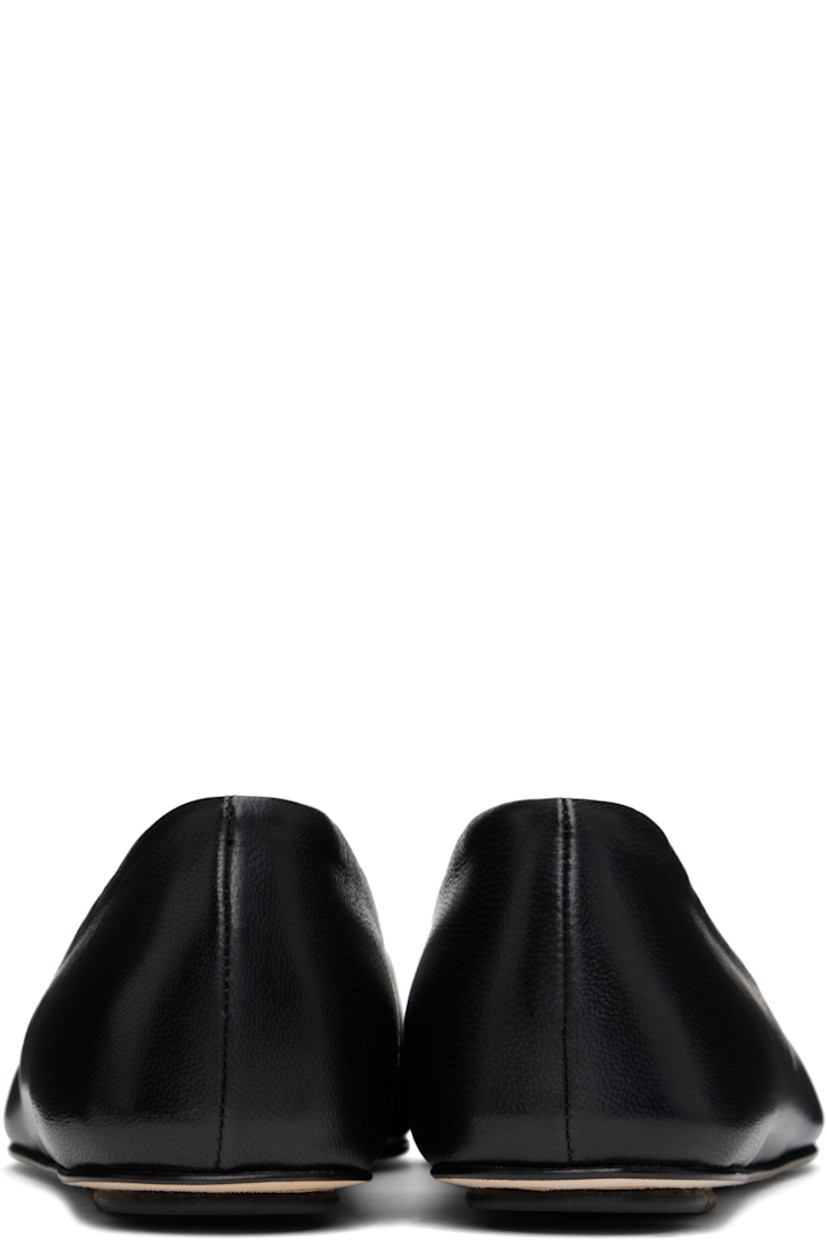 Nappa leather ballerina flats in black.

· Square toe
· Cushioned insole
· Grained leather lining
· Rubber injection at heel
· Nubuck leather sole

Supplier color: Black