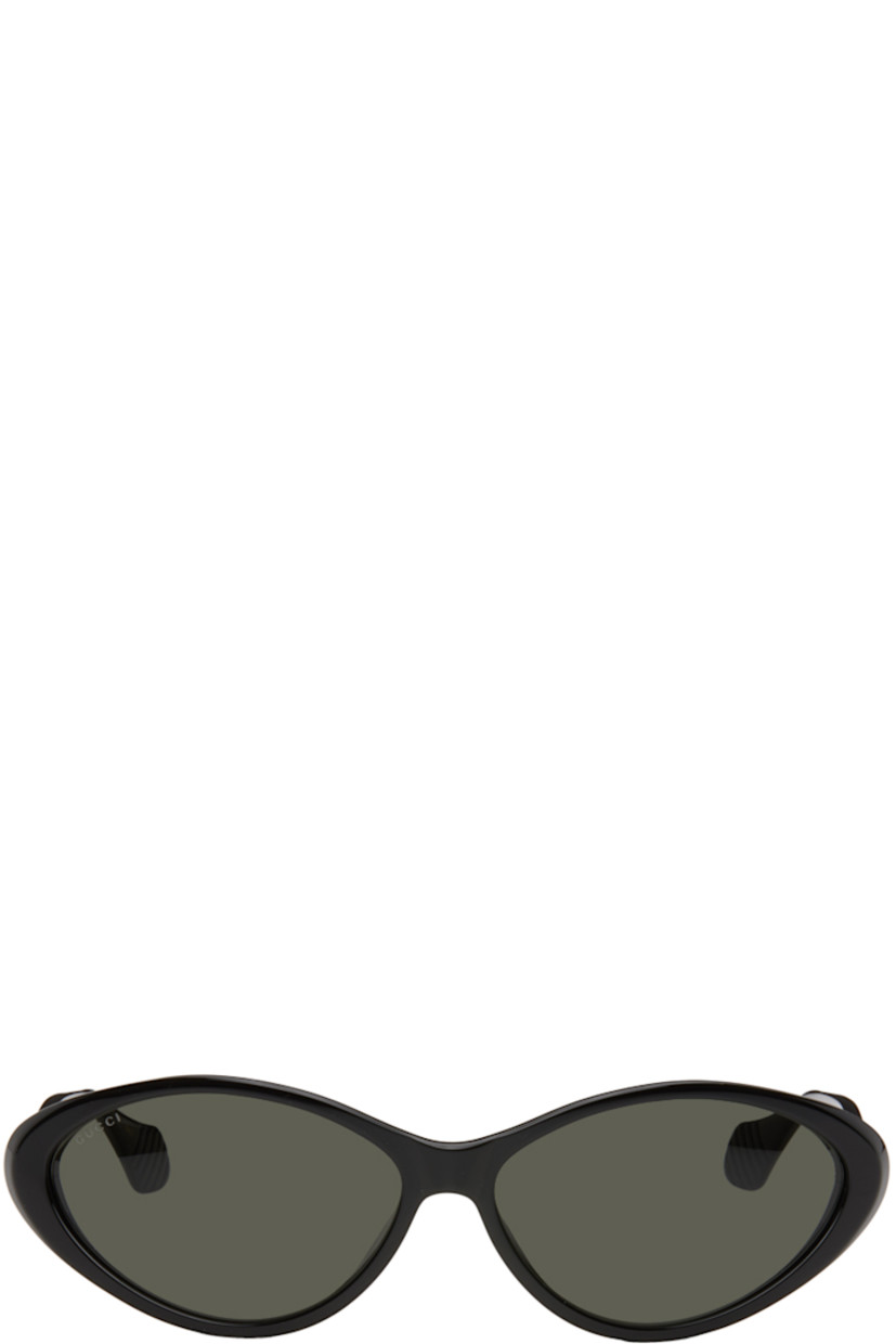 Cat-eye acetate-frame sunglasses in black.

· Gray lenses
· Logo etched at lens
· Integrated nose pads
· Inset logo hardware at temple tips
· Includes case
· Size: 67.15 130

Supplier color: Black