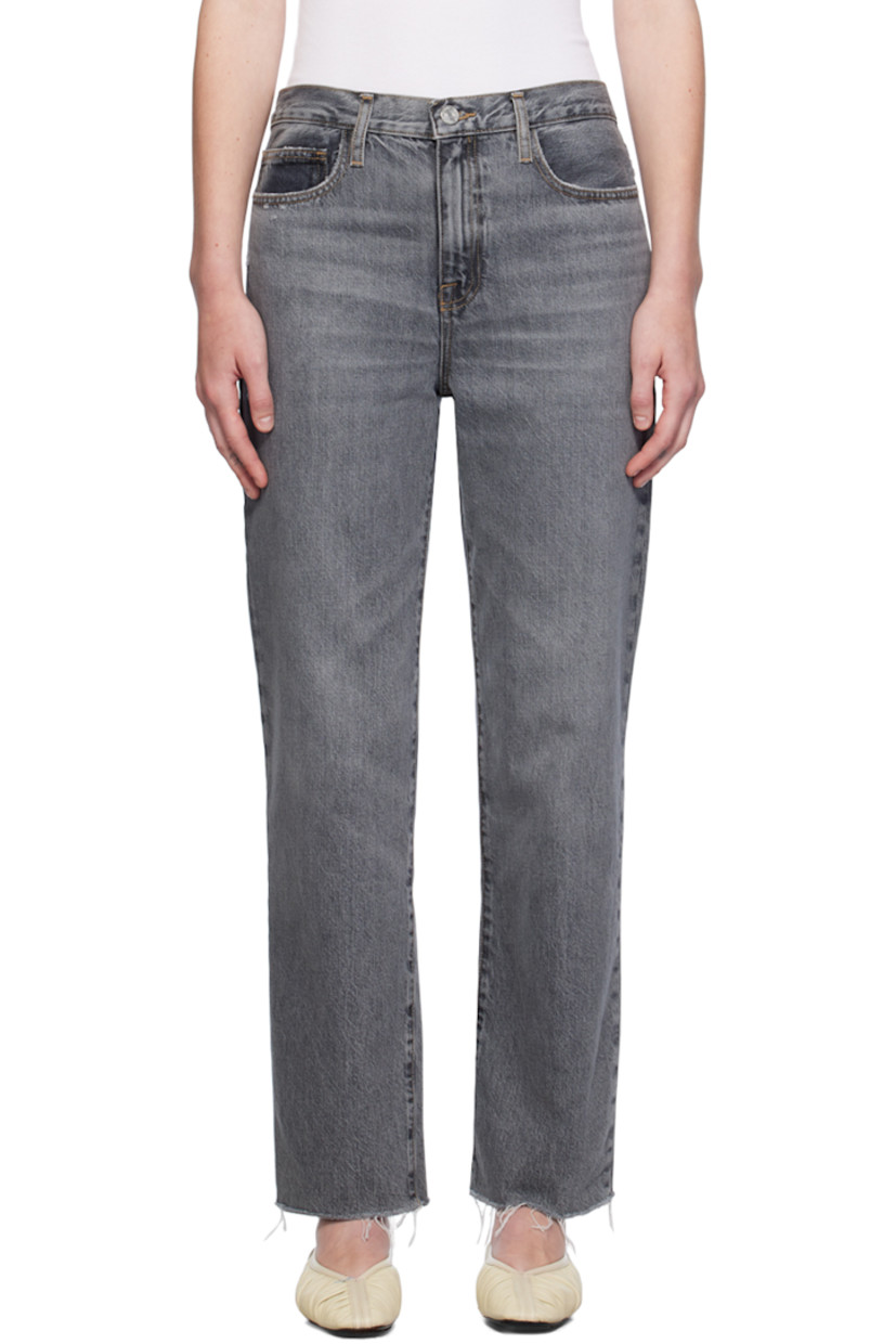 Non-stretch denim jeans. Fading, whiskering, and subtle distressing throughout.

· Belt loops
· Five-pocket styling
· Zip-fly
· Frayed edge at cuffs
· Contrast stitching in tan

Supplier color: Washed black