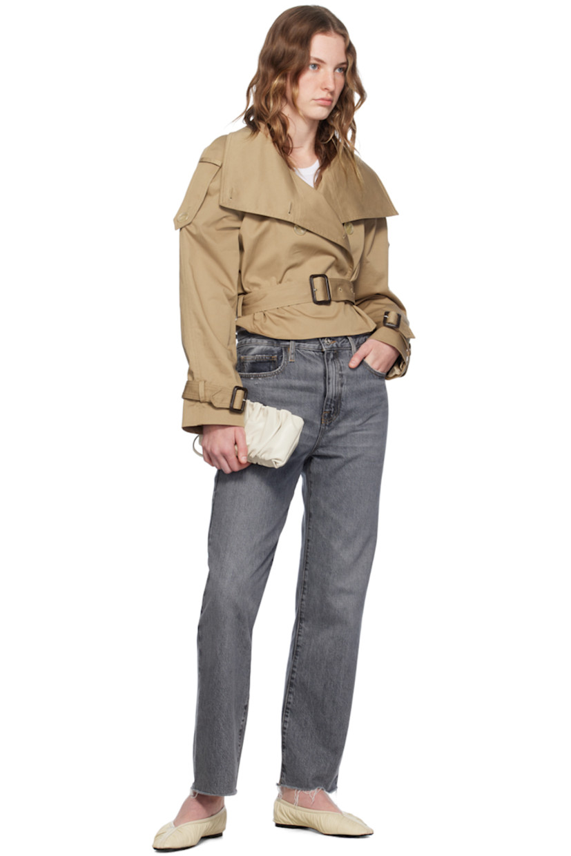 Non-stretch denim jeans. Fading, whiskering, and subtle distressing throughout.

· Belt loops
· Five-pocket styling
· Zip-fly
· Frayed edge at cuffs
· Contrast stitching in tan

Supplier color: Washed black