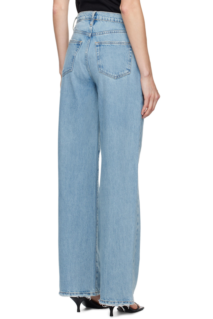 Wide-leg non-stretch regenerative cotton- and postconsumer recycled cotton-blend denim jeans. Fading, whiskering, and subtle distressing throughout. 

· High-rise
· Belt loops
· Five-pocket styling
· Zip-fly
· Frayed edges at cuffs
· Logo-engraved silver-tone hardware
· Contrast stitching in tan

Supplier color: Ziggy