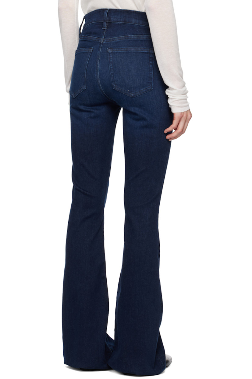 Flared stretch organic cotton-blend denim jeans. Fading and whiskering throughout. 

· High-rise 
· Belt loops
· Five-pocket styling
· Zip-fly
· Logo-engraved gunmetal-tone hardware

Supplier color: Dante