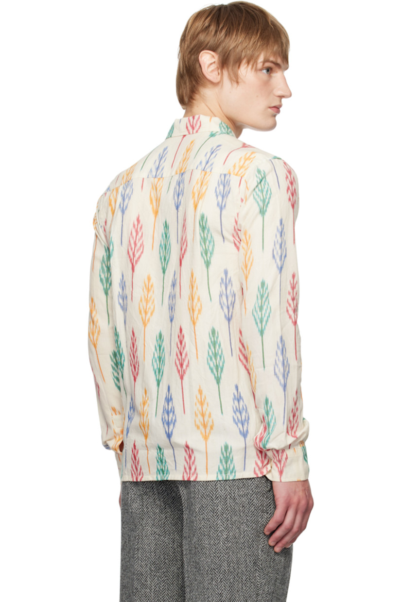 Handcrafted brushed basket-woven cotton shirt. 

· Loose-fit
· Open spread collar
· Button closure 
· Flap pockets 
· Pleated single-button barrel cuffs 
· Mother-of-Pearl hardware

Supplier color: Ecru multi