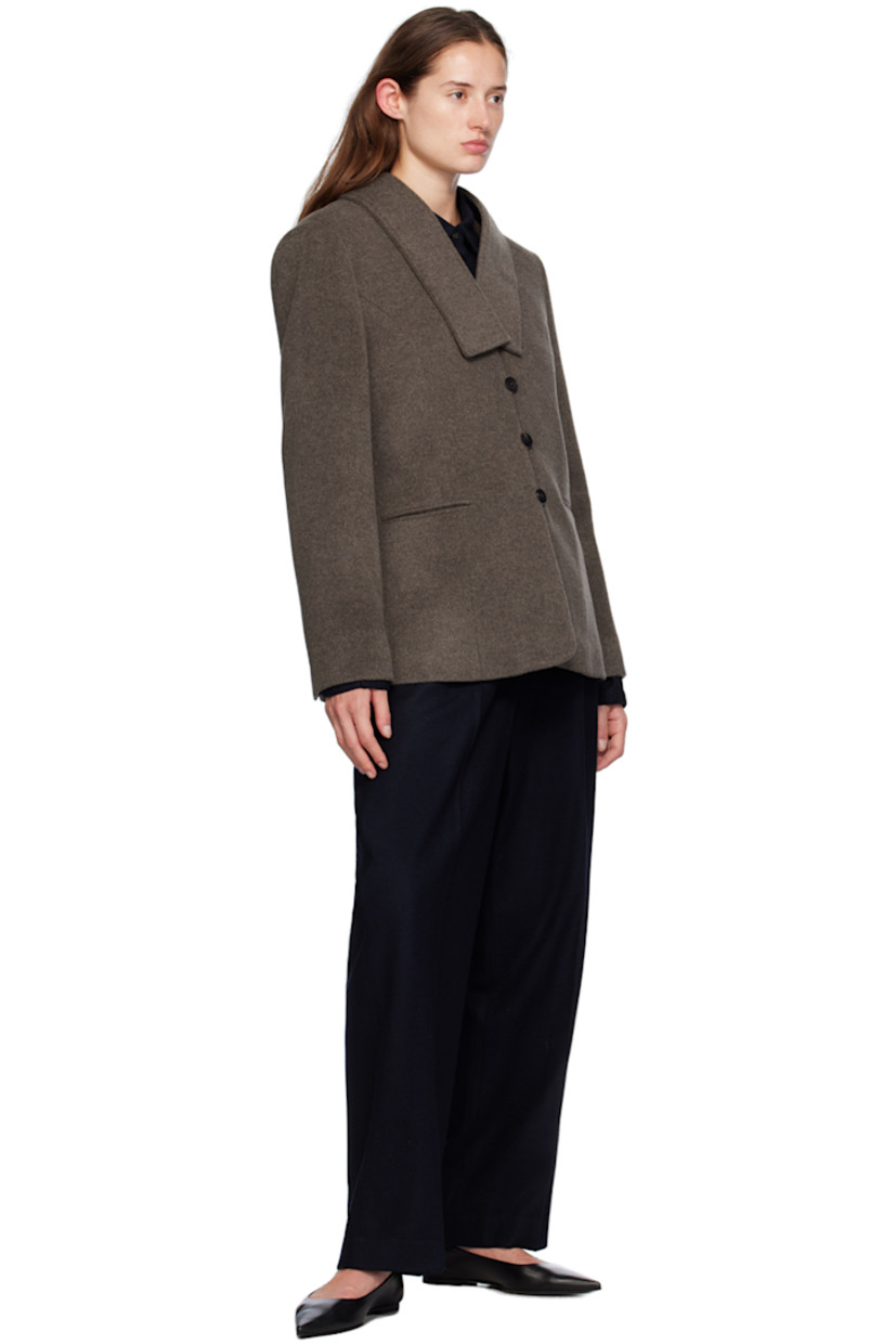 Straight-leg wool-blend flannel trousers.

· Belt loops 
· Drawstring at waist
· Four-pocket styling
· Zip-fly
· Pleats at front
· Creased legs 
· Partial satin lining

Supplier color: Navy