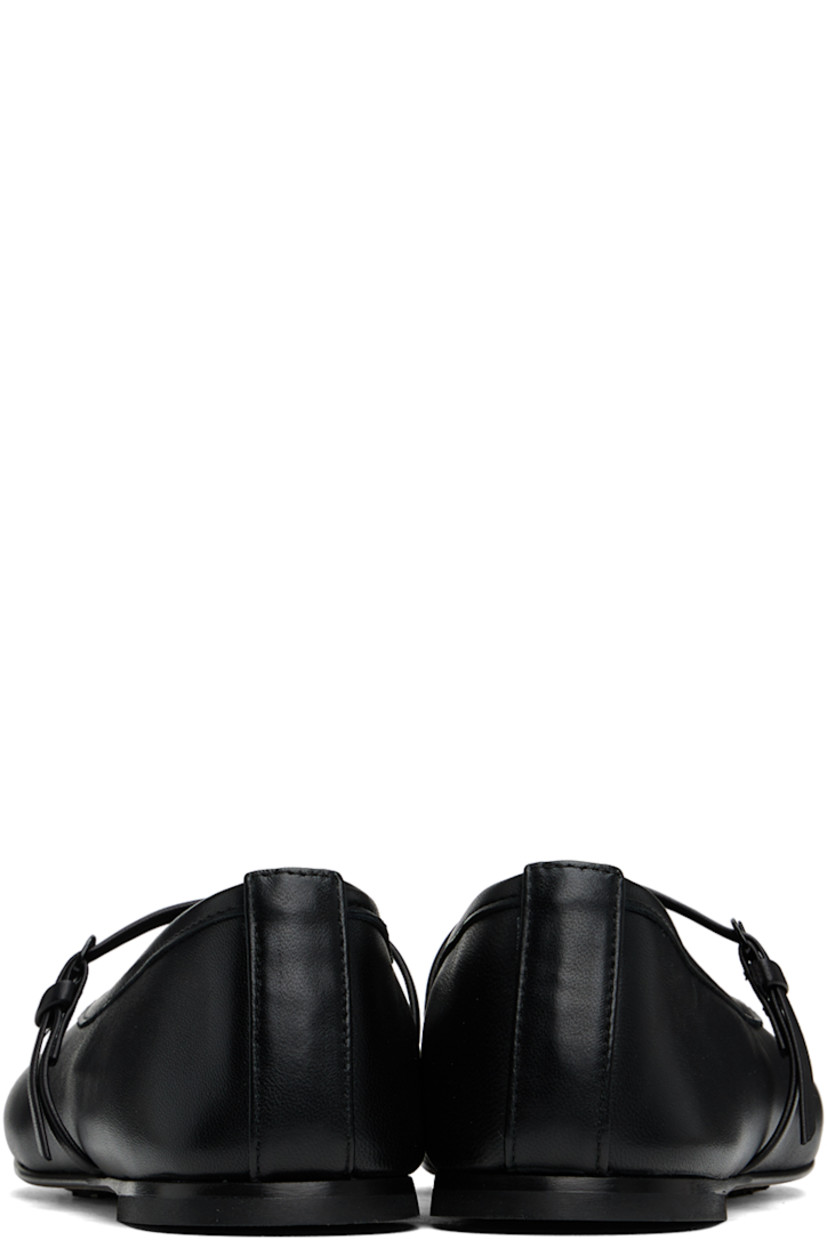 Handcrafted nappa leather ballerina flats in black.

· Pin-buckle strap at vamp
· Logo embossed at padded leather insole
· Buffed leather lining
· Suede and logo-treaded rubber sole

Supplier color: Black