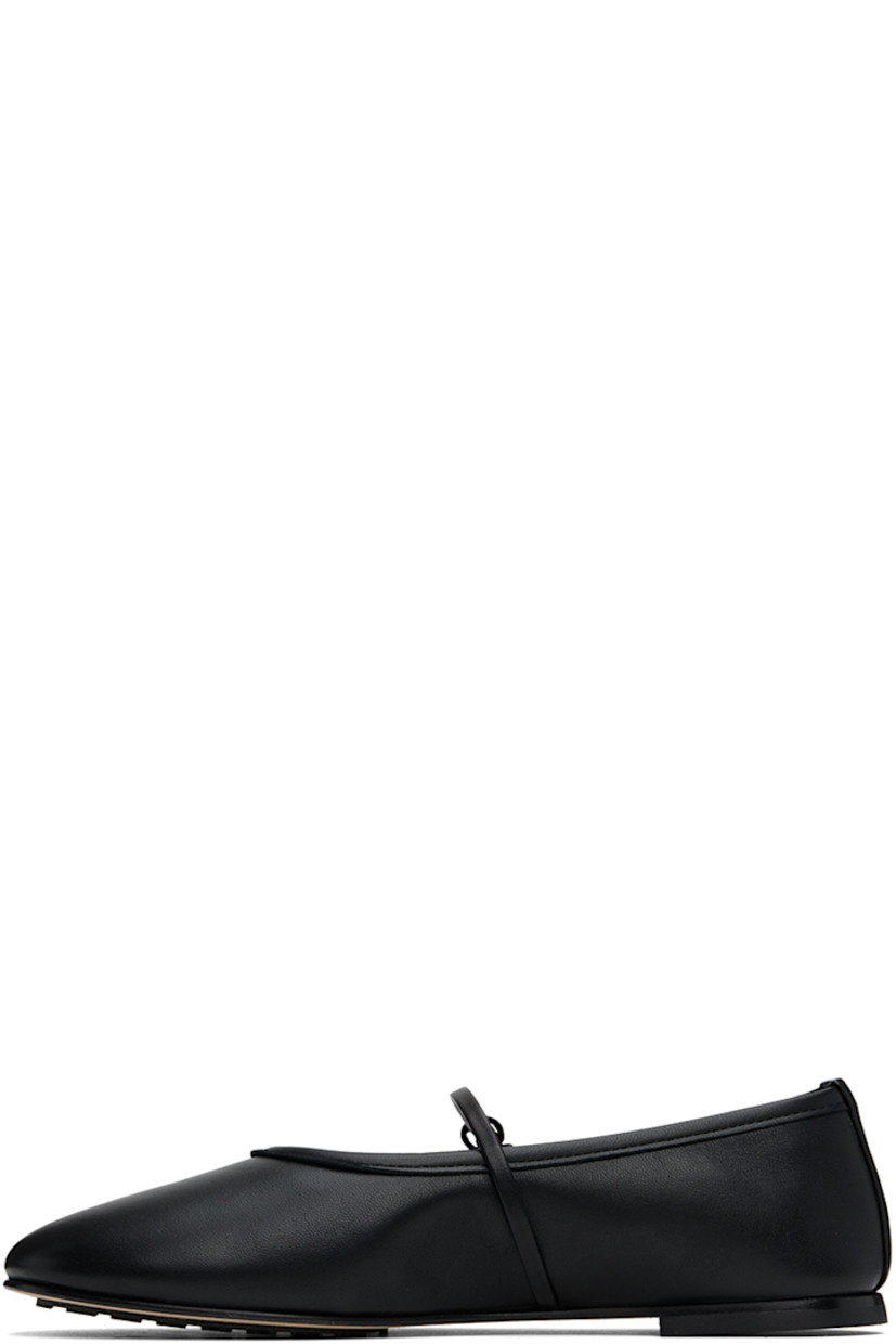 Handcrafted nappa leather ballerina flats in black.

· Pin-buckle strap at vamp
· Logo embossed at padded leather insole
· Buffed leather lining
· Suede and logo-treaded rubber sole

Supplier color: Black