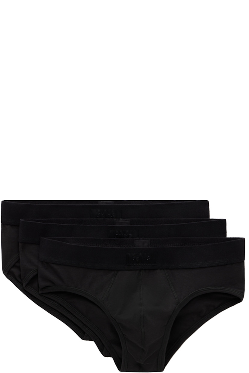 Pack of three stretch cotton- and modal-blend jersey briefs. 

· Logo patch at elasticized waistband 
· Partially lined

Supplier color: Onyx