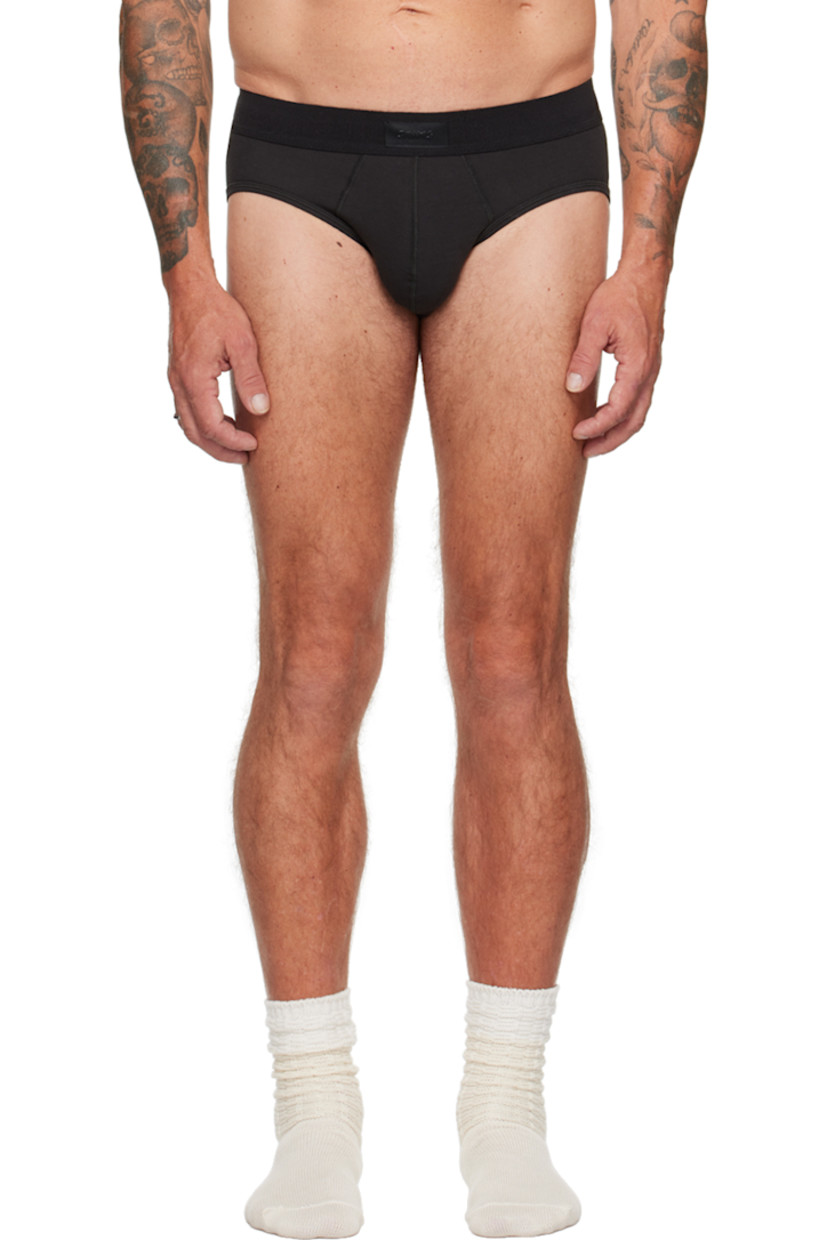 Pack of three stretch cotton- and modal-blend jersey briefs. 

· Logo patch at elasticized waistband 
· Partially lined

Supplier color: Onyx