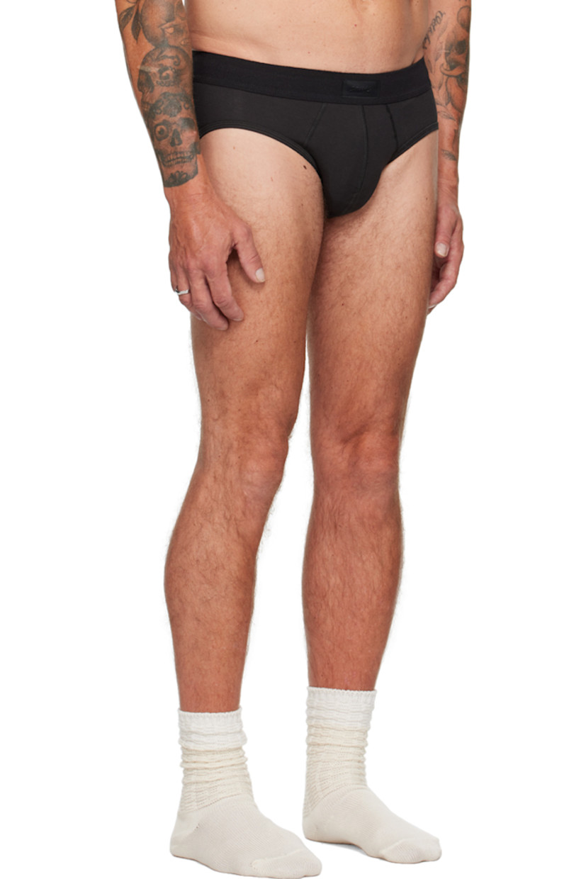 Pack of three stretch cotton- and modal-blend jersey briefs. 

· Logo patch at elasticized waistband 
· Partially lined

Supplier color: Onyx