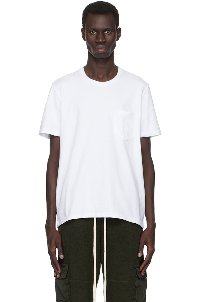 Heavyweight cotton jersey T-shirt.

· Rib-knit crewneck
· Patch pocket

Supplier color: White