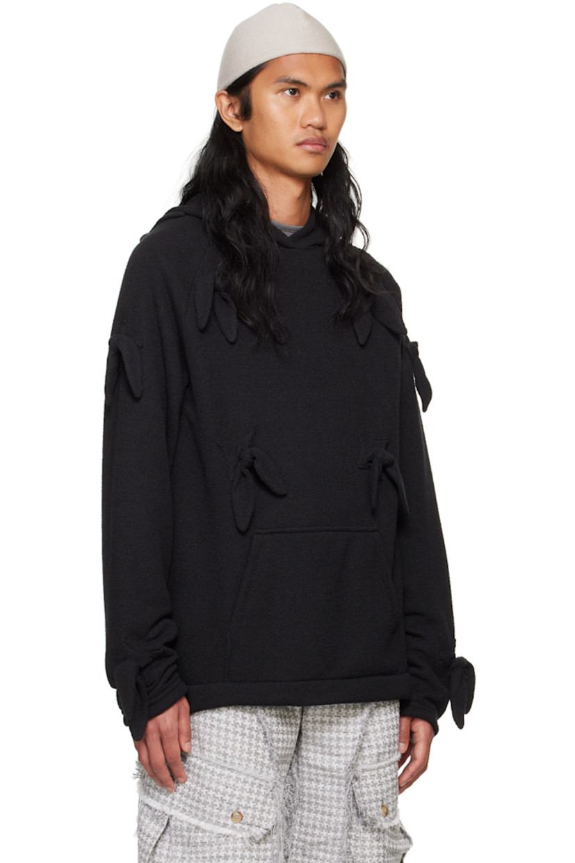 Knit polyester- and viscose-blend hoodie. Knotted appliqués throughout.

· Kangaroo pocket
· Raglan sleeves
· Fully lined

Supplier color: Black