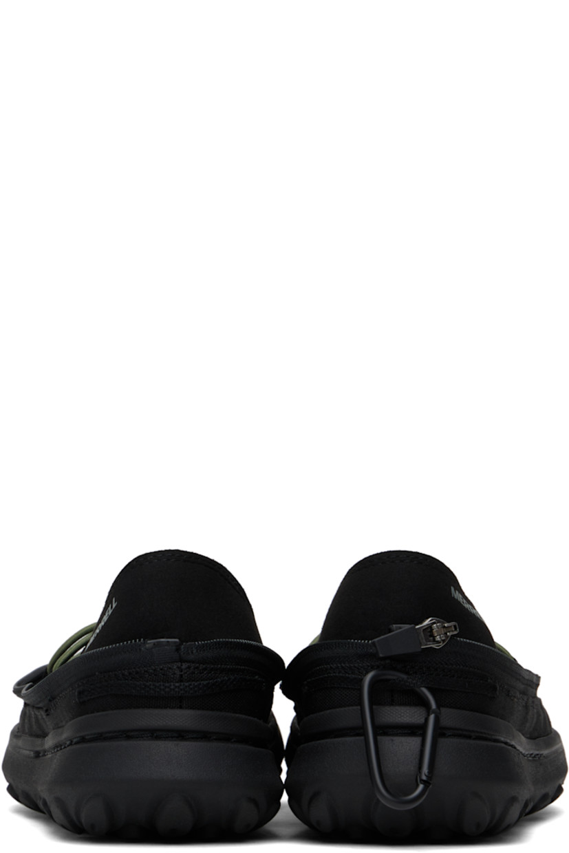 Packable lightweight nylon ripstop slip-on loafers in black.  

· Water-repellent
· Detachable zip nylon ripstop overlay
· Bungee-style lace-up closure
· Collapsible heel
· Pull-loop and carabiner at heel counter
· Cleansport NXT™-treated odor-control at mesh lining
· Bloom® and FLOATPRO™ foam rubber midsole
· Treaded EVA foam rubber sole

Supplier color: Black