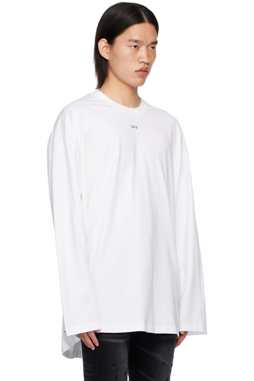 Cotton jersey T-shirt. 

· Rib knit crewneck
· Logo printed at chest
· Dropped shoulders

Supplier color: White/Black