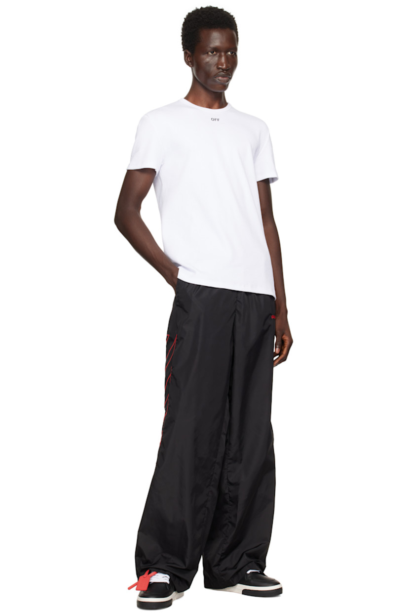 Stretch cotton ribbed jersey T-shirt.

· Rib-knit crewneck
· Logo printed at front

Supplier color: White/Black