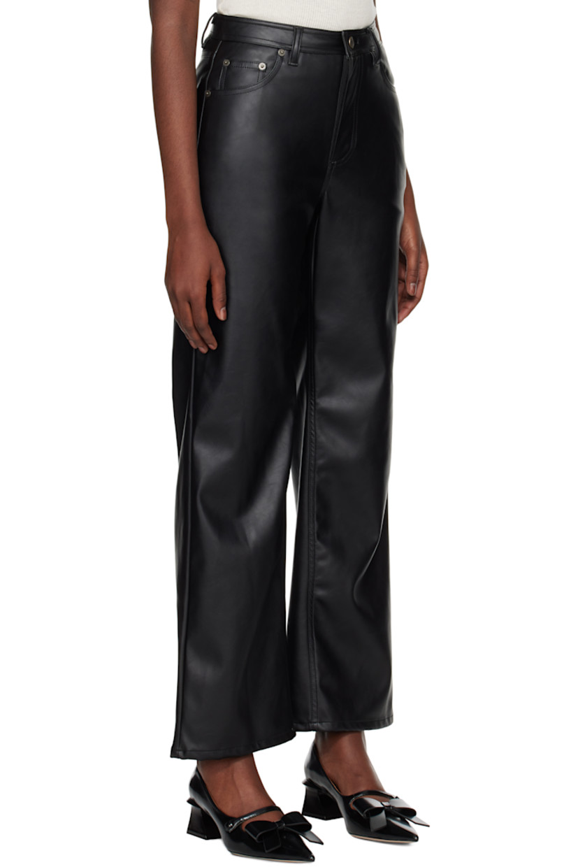 Wide-leg faux-leather pants.

· Belt loops
· Five-pocket styling
· Zip-fly
· Partial sateen lining
· Logo-engraved antiqued gold-tone hardware

Supplier color: Black