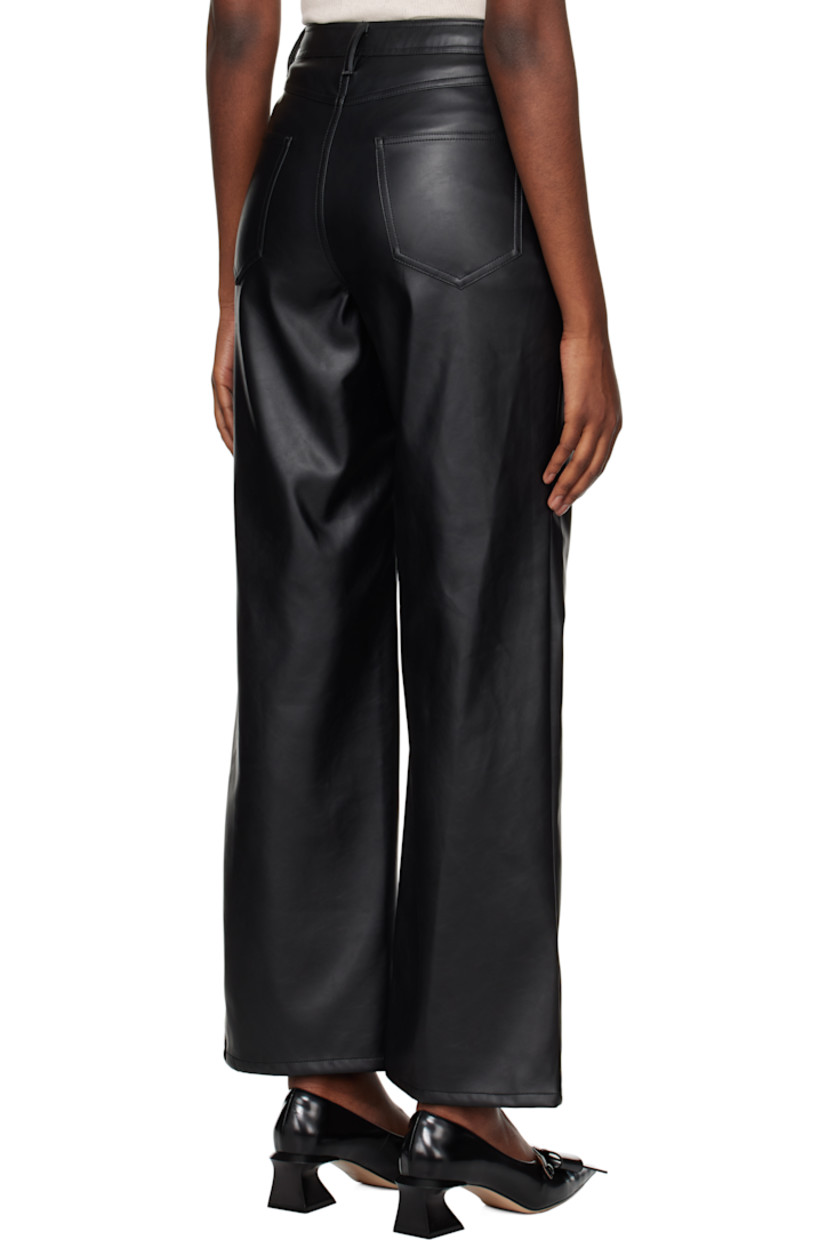 Wide-leg faux-leather pants.

· Belt loops
· Five-pocket styling
· Zip-fly
· Partial sateen lining
· Logo-engraved antiqued gold-tone hardware

Supplier color: Black