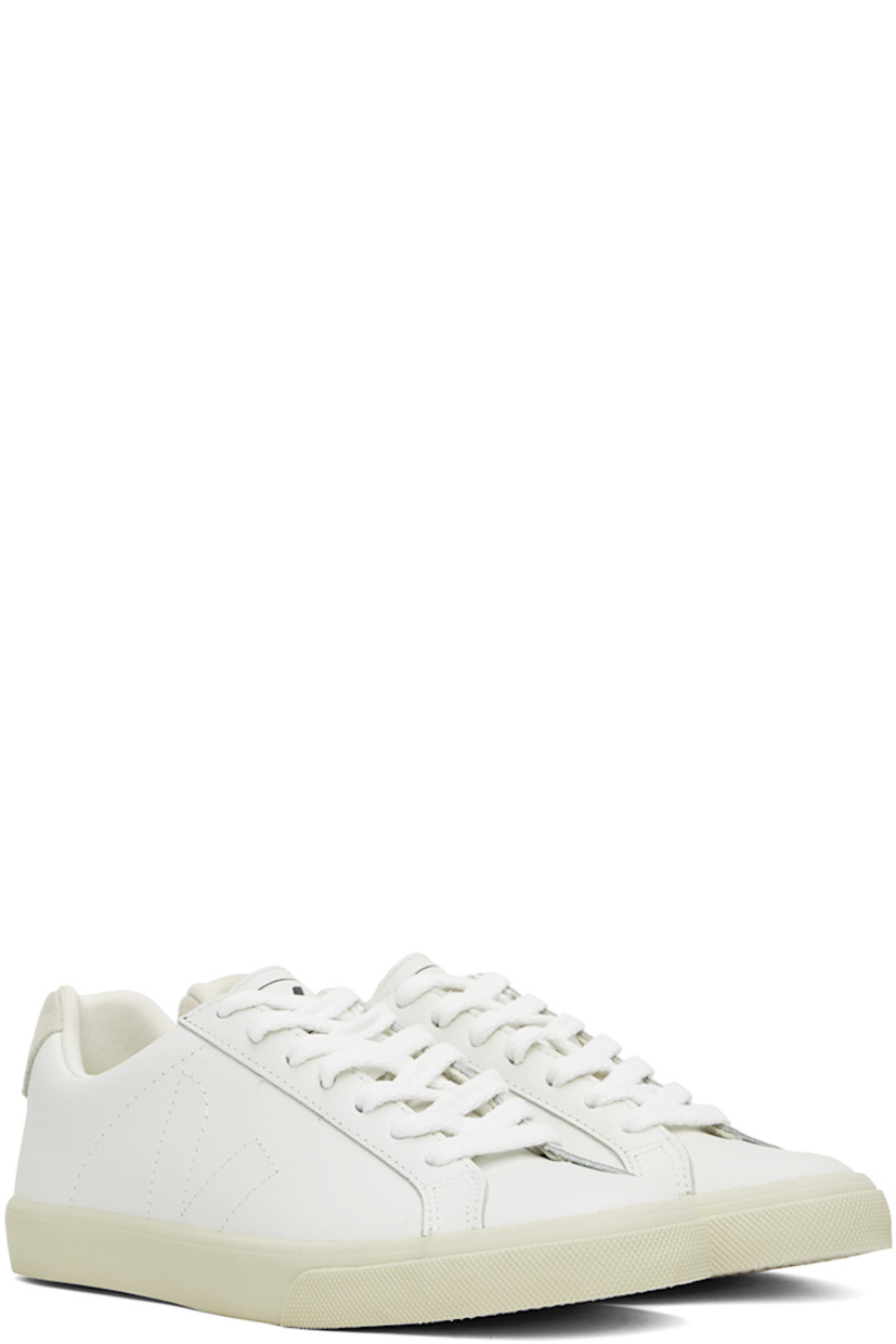 Low-top buffed leather sneakers in white.

· Lace-up closure
· Logo printed at tongue and heel tab
· Padded collar
· Logo topstitched at sides
· Recycled mesh lining
· Treaded rubber sole

Supplier color: White