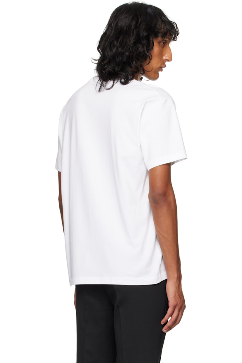 Relaxed-fit organic cotton jersey T-shirt.

· Layered rib-knit crewneck
· Logo, text, and graphic printed at front
· Logo flag at side seam

Supplier color: Stockholm