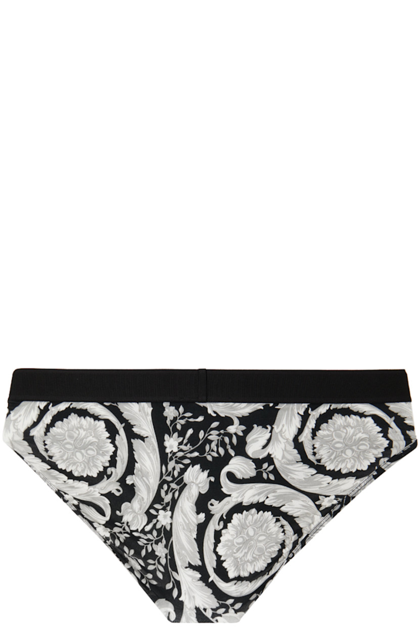 Stretch cotton jersey briefs. Graphic pattern printed throughout.

· Low-rise
· Jacquard logo at elasticized waistband

Supplier color: Black/Bone