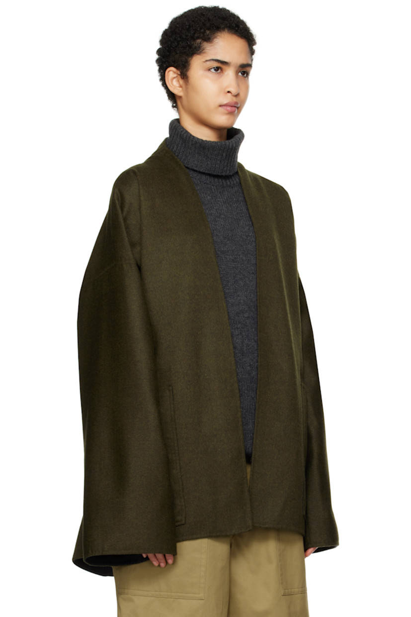 Reversible brushed wool-blend melton jacket. 

Reverse in gray wool-blend melton.

· Shawl lapel
· Open front
· Patch pockets
· Dropped shoulders

Supplier color: Beetle/Slate