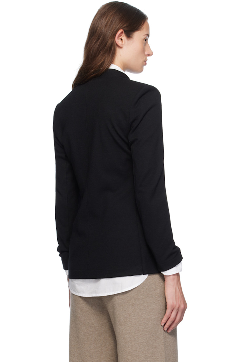 Oversized mulesing-free virgin wool melton blazer.

· Y-neck
· Single-button closure 
· Patch pockets 
· Padded shoulders

Supplier color: Black