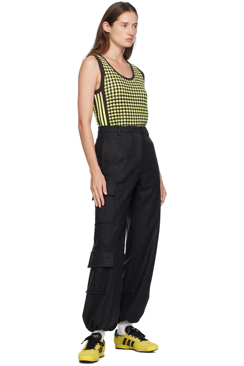 Wool- and cashmere-blend melton trousers. 

· Belt loops
· Four-pocket styling
· Zip-fly
· Bungee-style drawstring at cuffs
· Cargo pockets at outseam

Supplier color: Gray