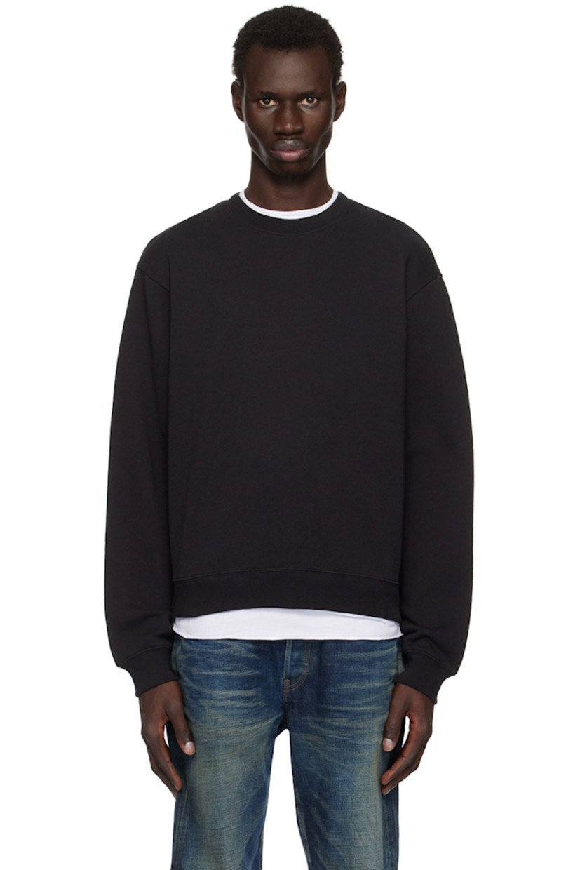 French terry sweatshirt.

· Rib-knit crewneck, hem, and cuffs
· Dropped shoulders

Supplier color: Black